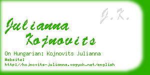 julianna kojnovits business card